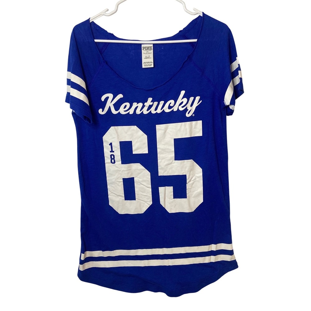 PINK Victoria's Secret Kentucky Wildcats 65 Jersey Sleepwear Shirt Top‎ Blue M